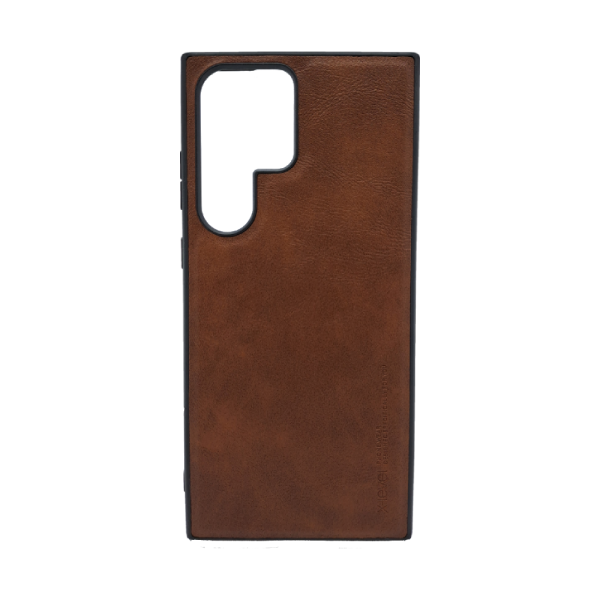 قاب سامسونگ S23 ultra مدل leather قهوه ای