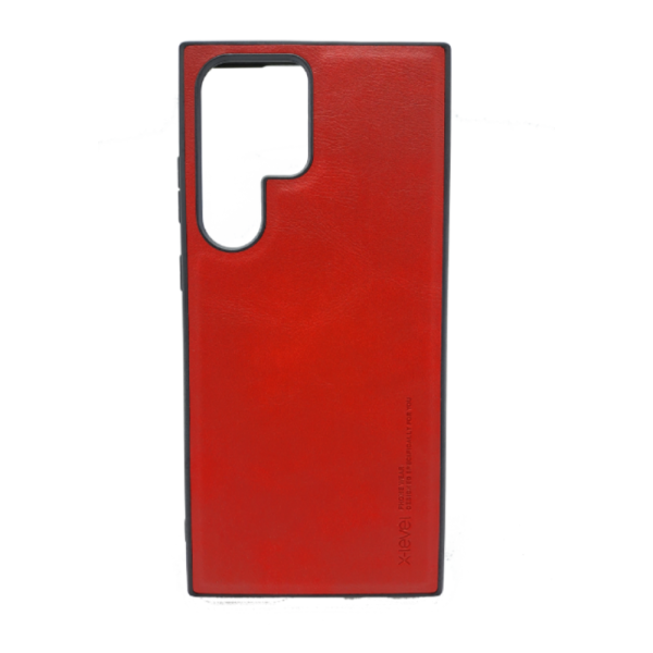 قاب سامسونگ S23 ultra مدل leather قرمز